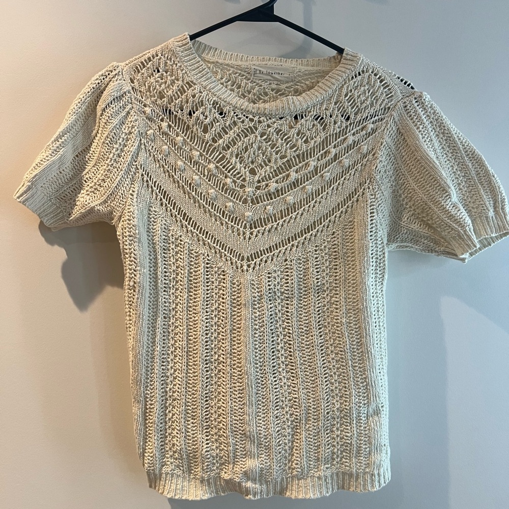 Crochet short sleeve sweater
